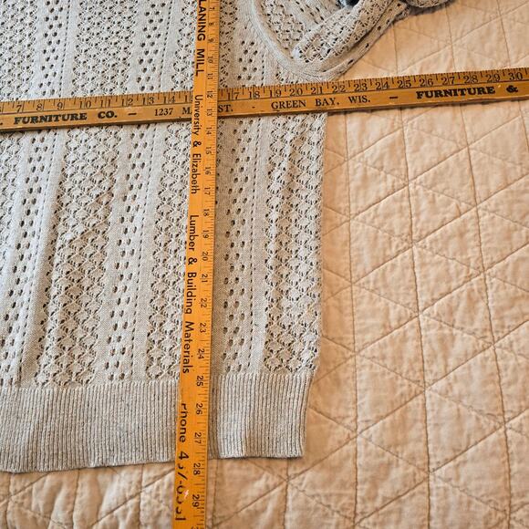 Sundance Pointelle Sweater Women's XL Gray Pink Speckle Balloon Sleeve Feminine - Picture 8 of 8